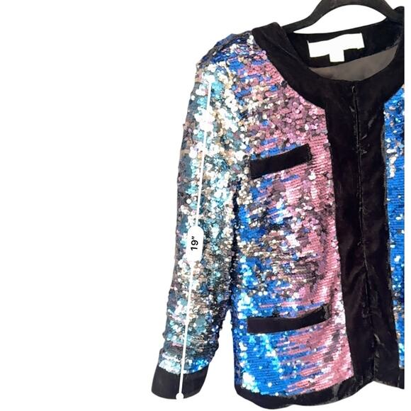 Boston Proper Vintage Sequin Mermaid Jacket sz S - Picture 5 of 9